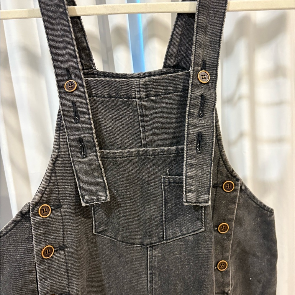 Stylish Black Denim Overalls